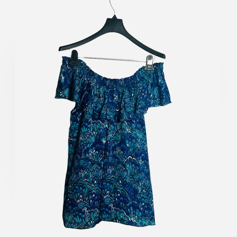 Michael Khors Patterned Polyester Off The Shoulder Top- Size L CB107